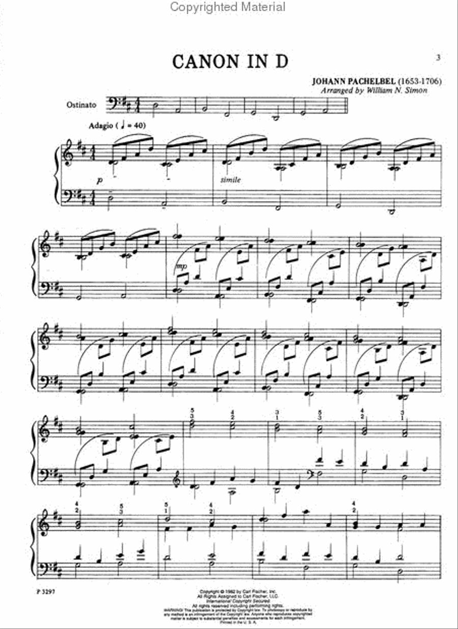 Canon in D Piano Solo scores gallery preview page 2