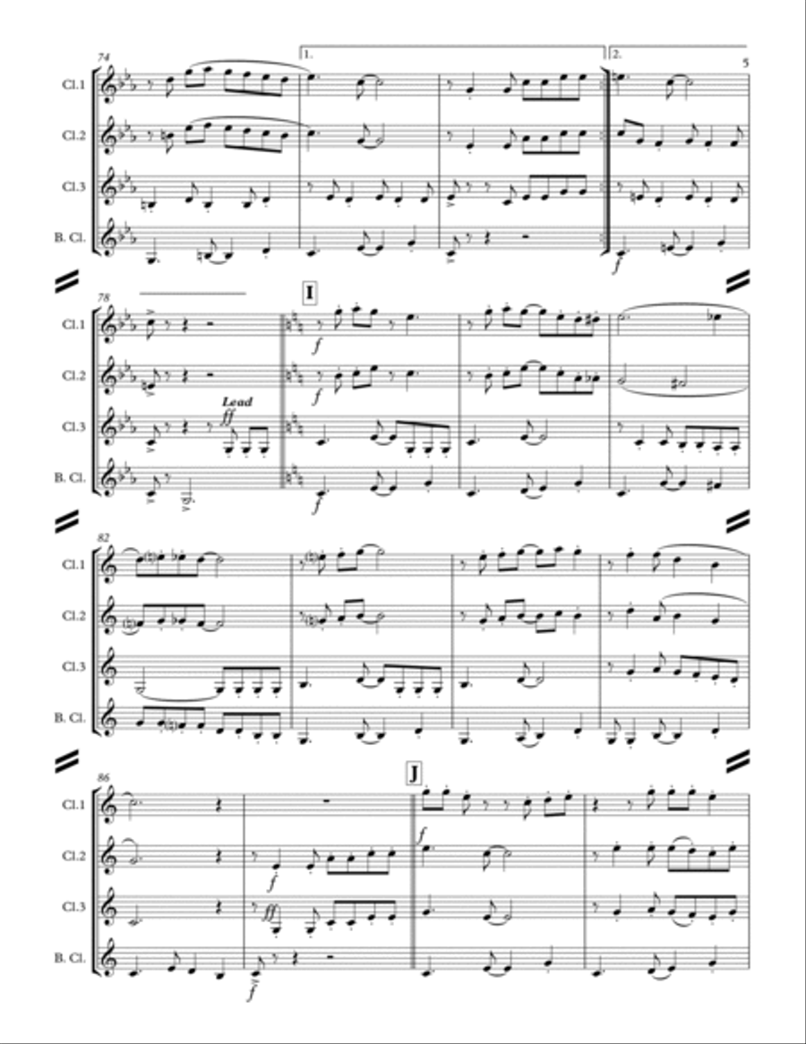 La Cucaracha (for Clarinet Quartet) Clarinet Quartet scores gallery preview page 6