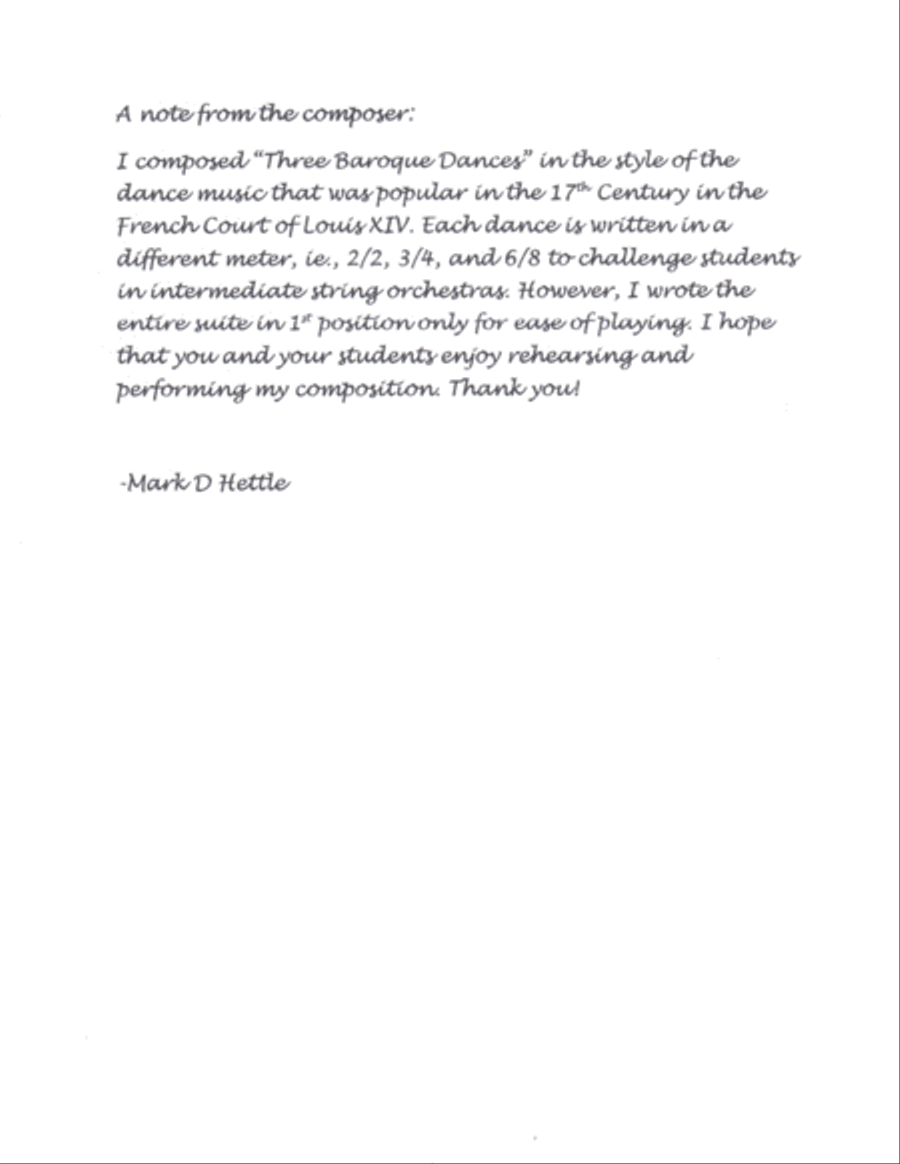 Three Baroque Dances for Intermediate String Orchestra String Orchestra scores gallery preview page 2