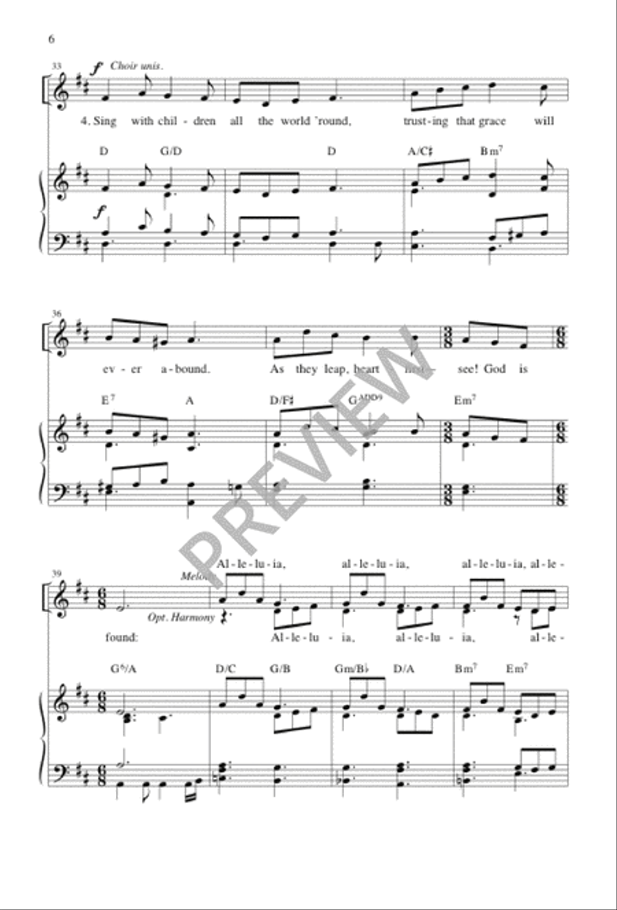 Sing with All the Children of Earth Unison Choir scores gallery preview page 7