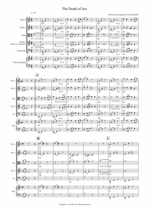 The Death of Ase (from Peer Gynt) for String Quartet