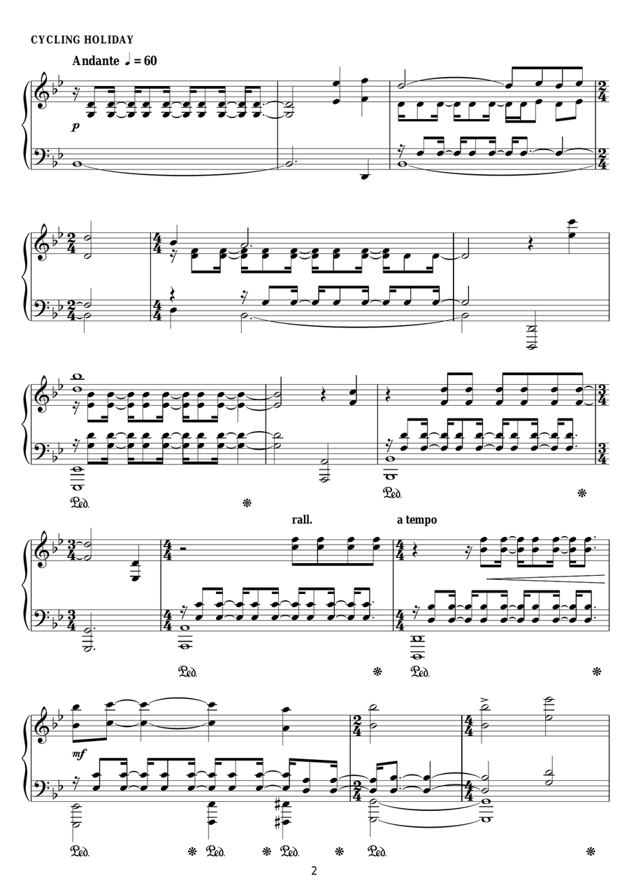 The Egg - Cycling Holiday (from The Reader) Piano Solo scores gallery preview page 2