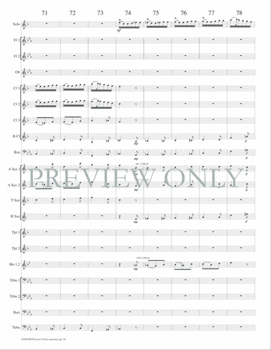 Concerto from L'Estro armonico Concert Band scores gallery preview page 31