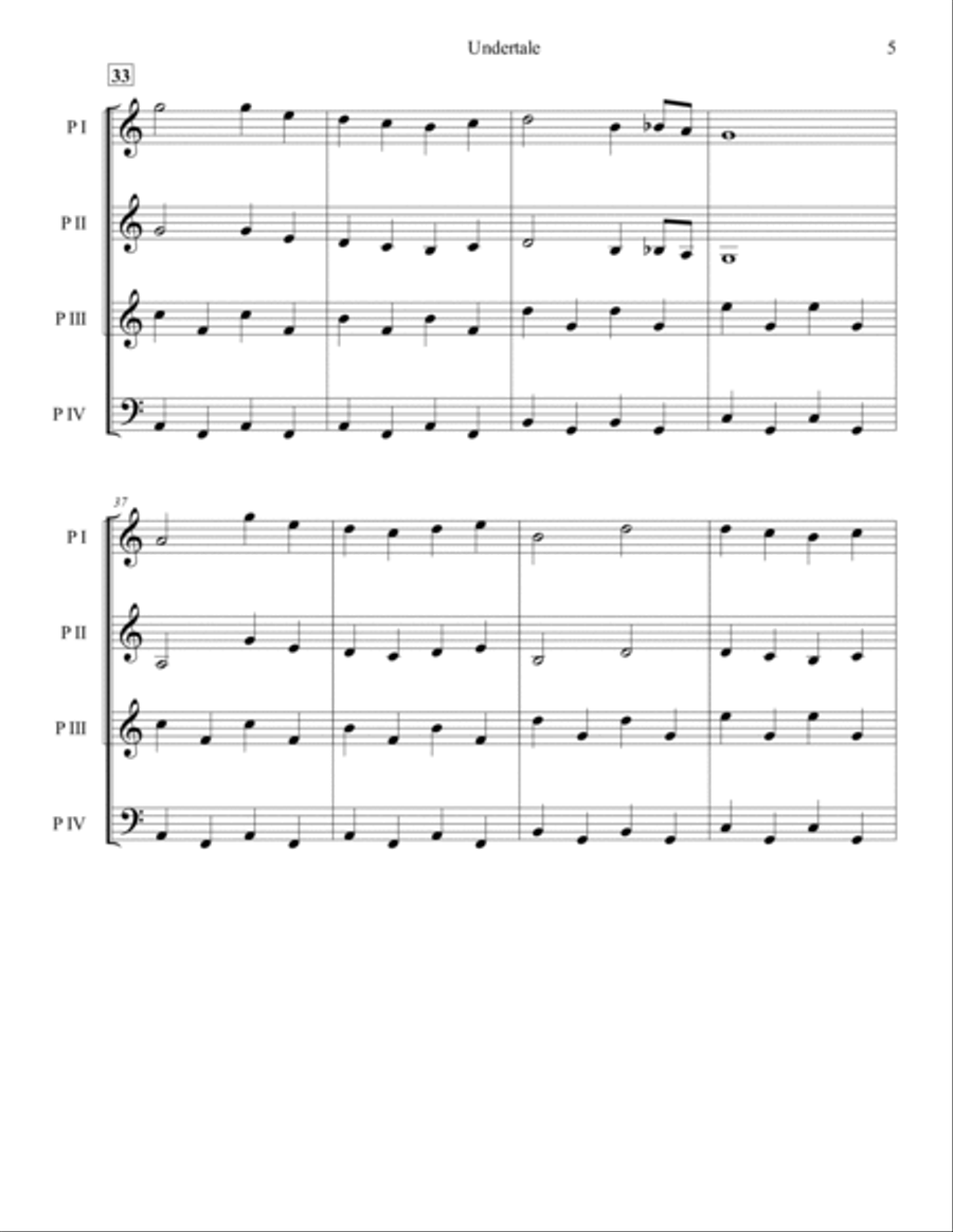 Undertale Main Theme Undertale Main Theme School and Community scores gallery preview page 5
