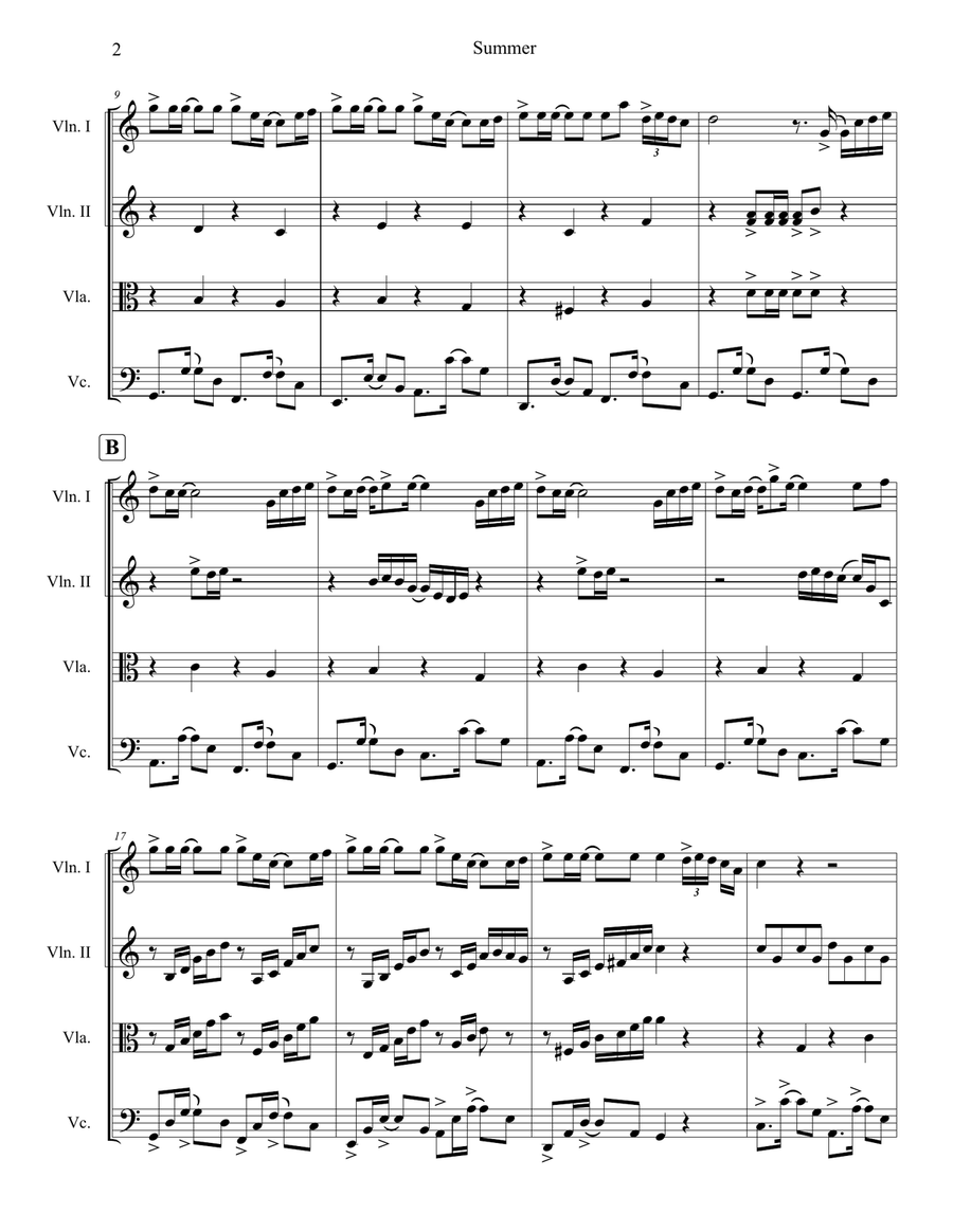Summer String Quartet scores gallery preview page 2
