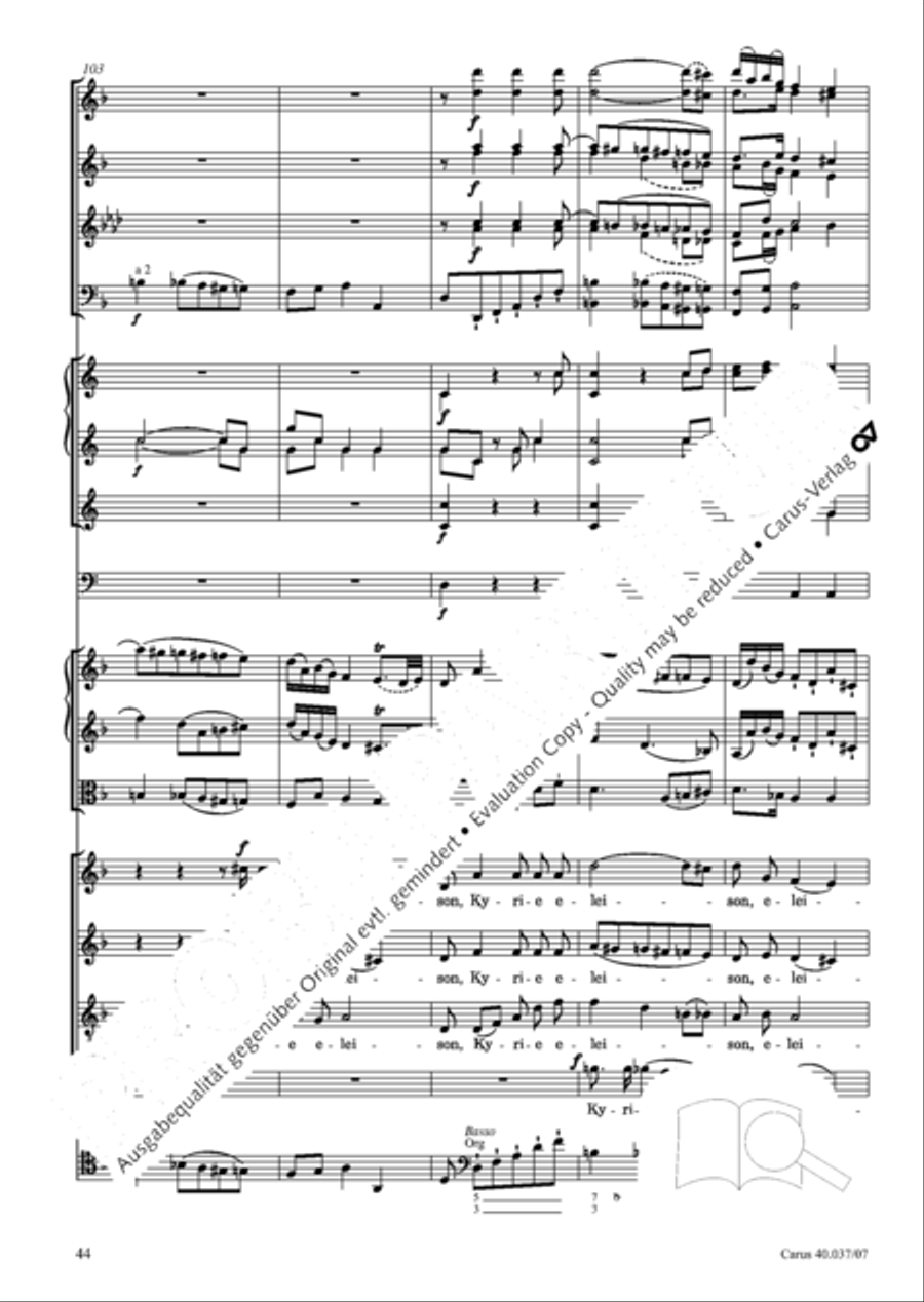 Kyrie in D minor 4-Part scores gallery preview page 45