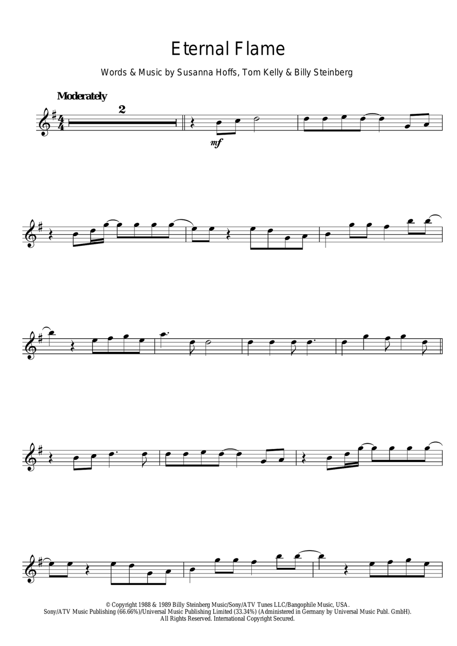 Eternal Flame Violin Solo scores gallery preview page 1