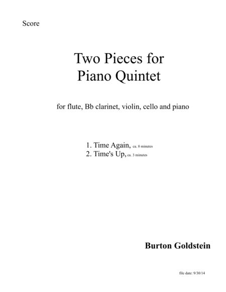 Two Pieces for Piano Quintet image number null