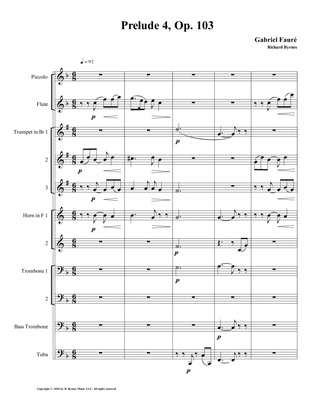 Prelude 04 in F Major, Op. 103 by Gabriel Fauré (Brass Nonet + Fl, Picc.)