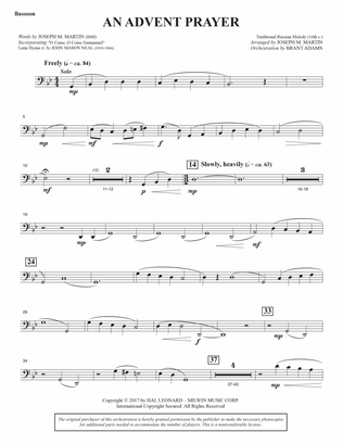 An Advent Prayer (Orchestra) - Bassoon
