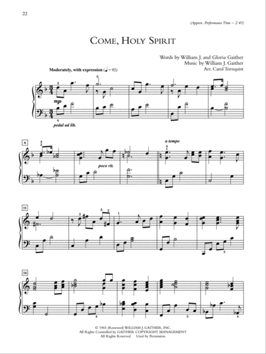 Gaither Gospel Classics Gaither Gospel Classics Piano Solo scores gallery preview page 9