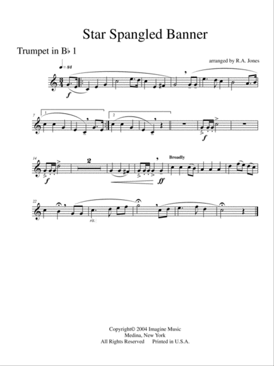 The Star Spangled Banner Brass Quintet scores gallery preview page 2
