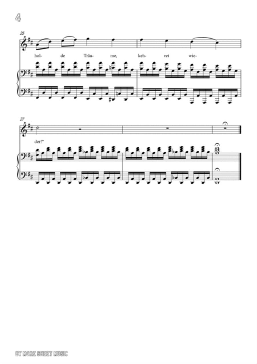 Schubert-Nacht und Träume in D for Vocal and Piano Voice scores gallery preview page 5