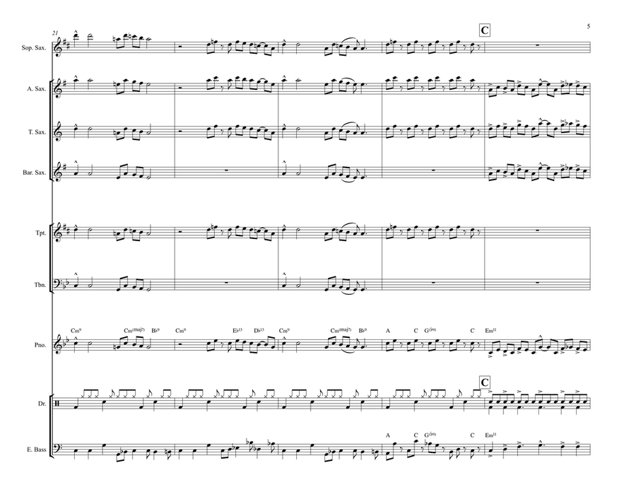 Whiplash - Arrangement for Jazz Ensemble Jazz Ensemble scores gallery preview page 5