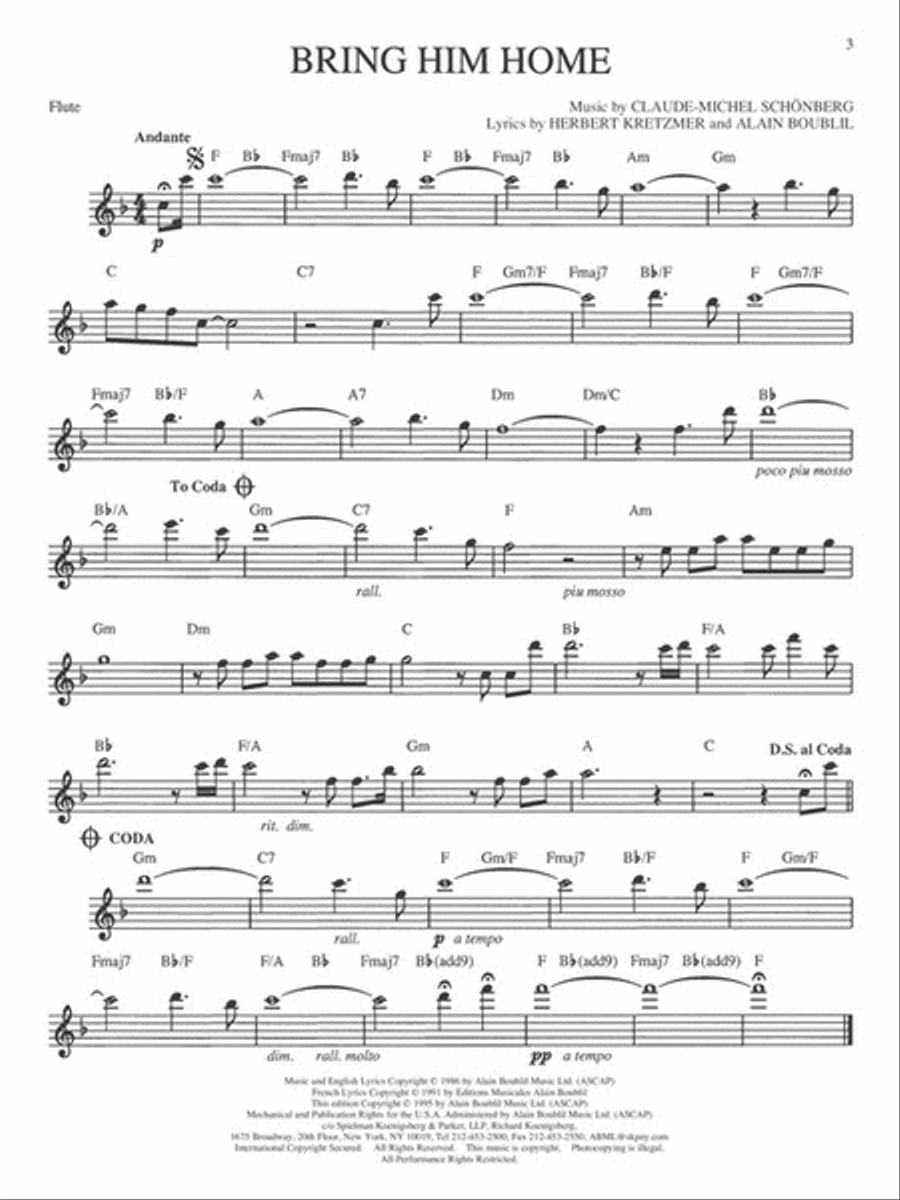 Les Misérables Flute Solo scores gallery preview page 4