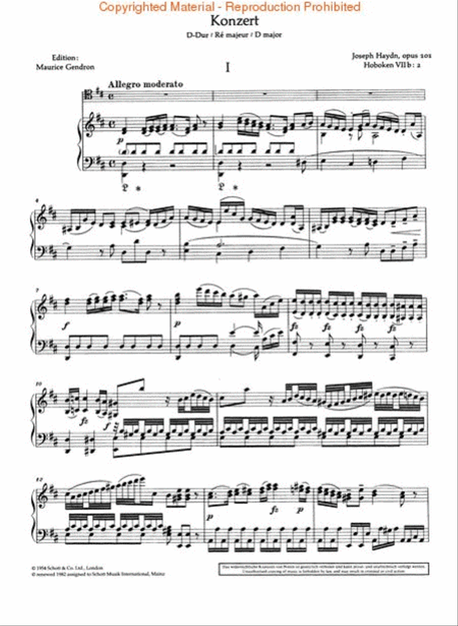 Concerto in D Major, Op. 101 (Hob. 7b:2) Piano Accompaniment scores gallery preview page 2