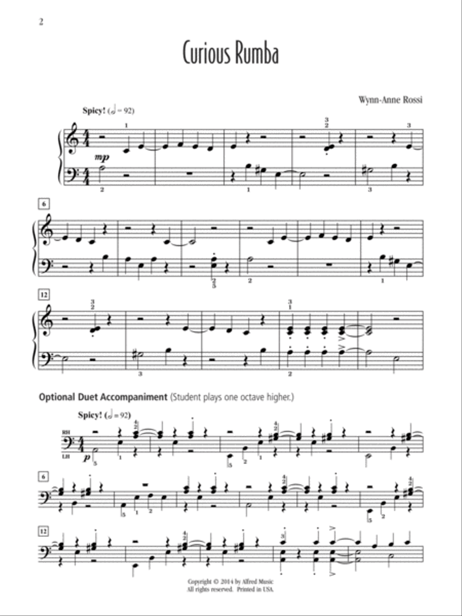Curious Rumba Easy Piano scores gallery preview page 2