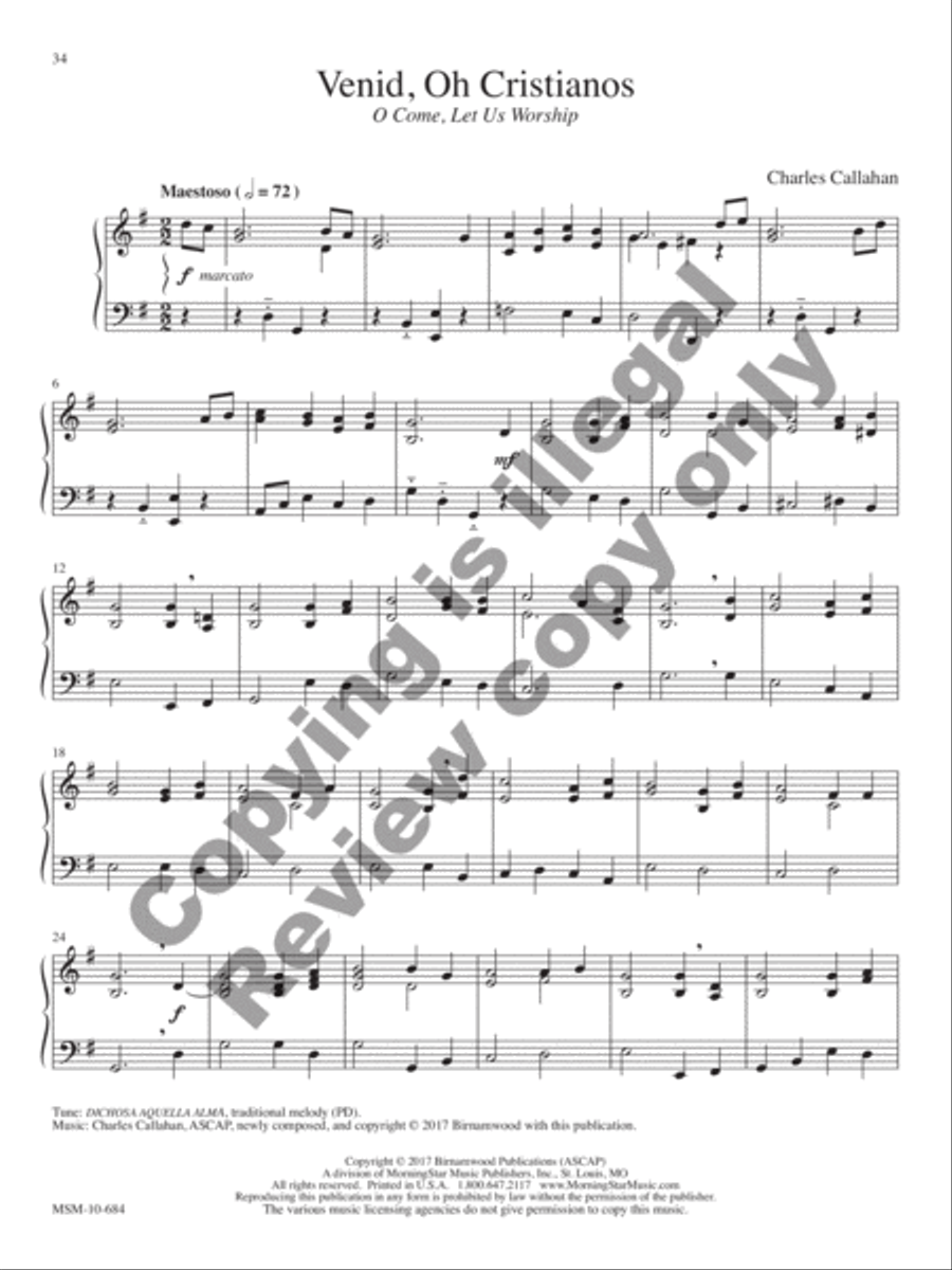 Cantad al Señor: 12 Spanish and Latin American Hymn Settings for Organ Organ Solo scores gallery preview page 29