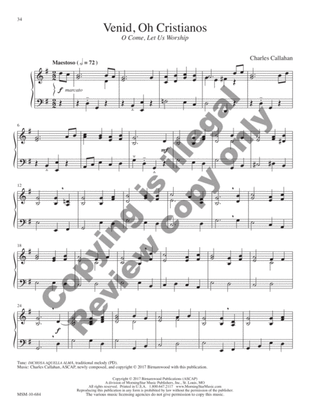 Cantad al Señor: 12 Spanish and Latin American Hymn Settings for Organ image number null