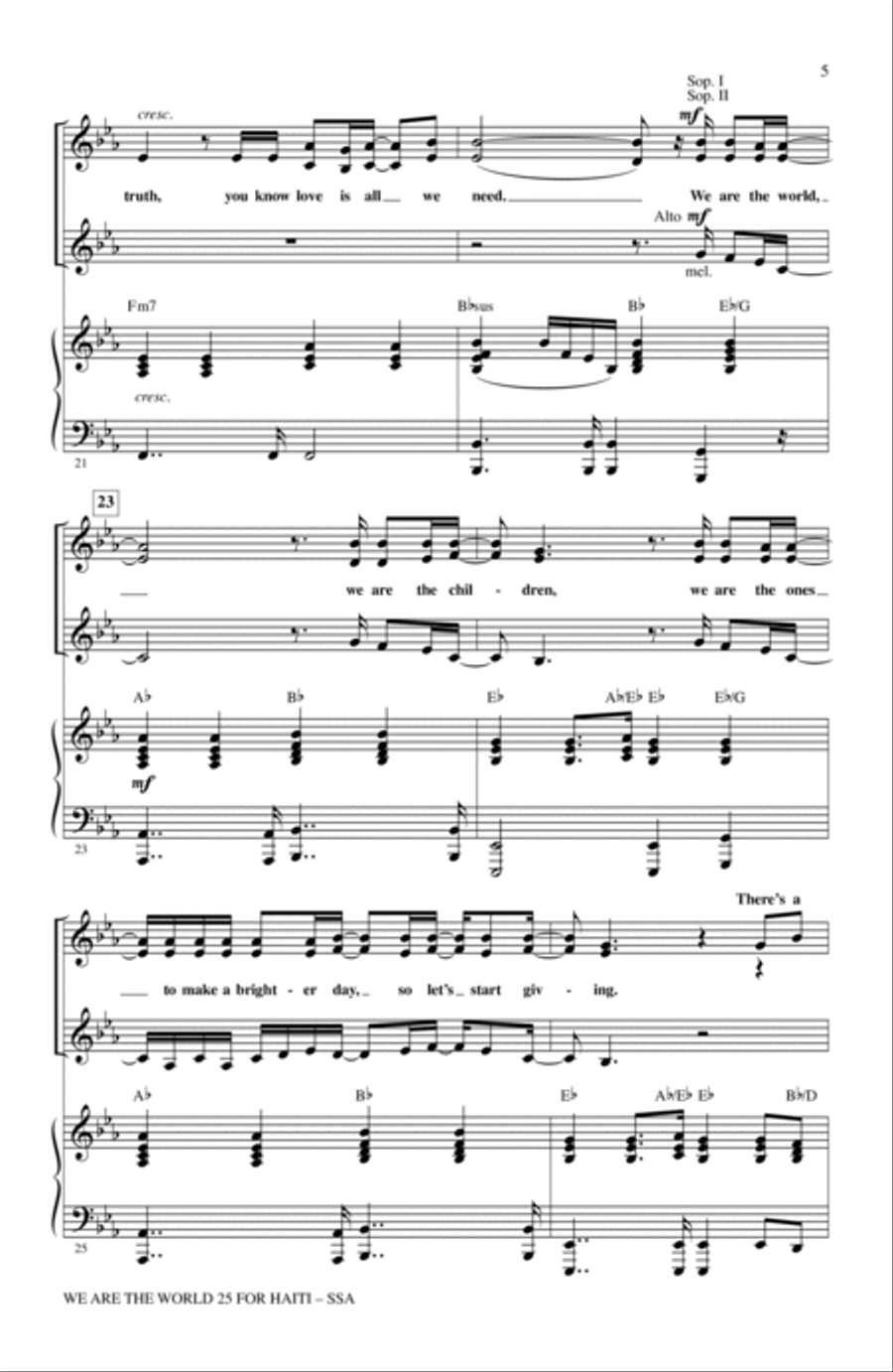 We Are The World 25 For Haiti SSA scores gallery preview page 4
