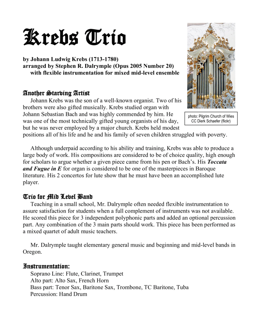 Krebs Trio Concert Band scores gallery preview page 1
