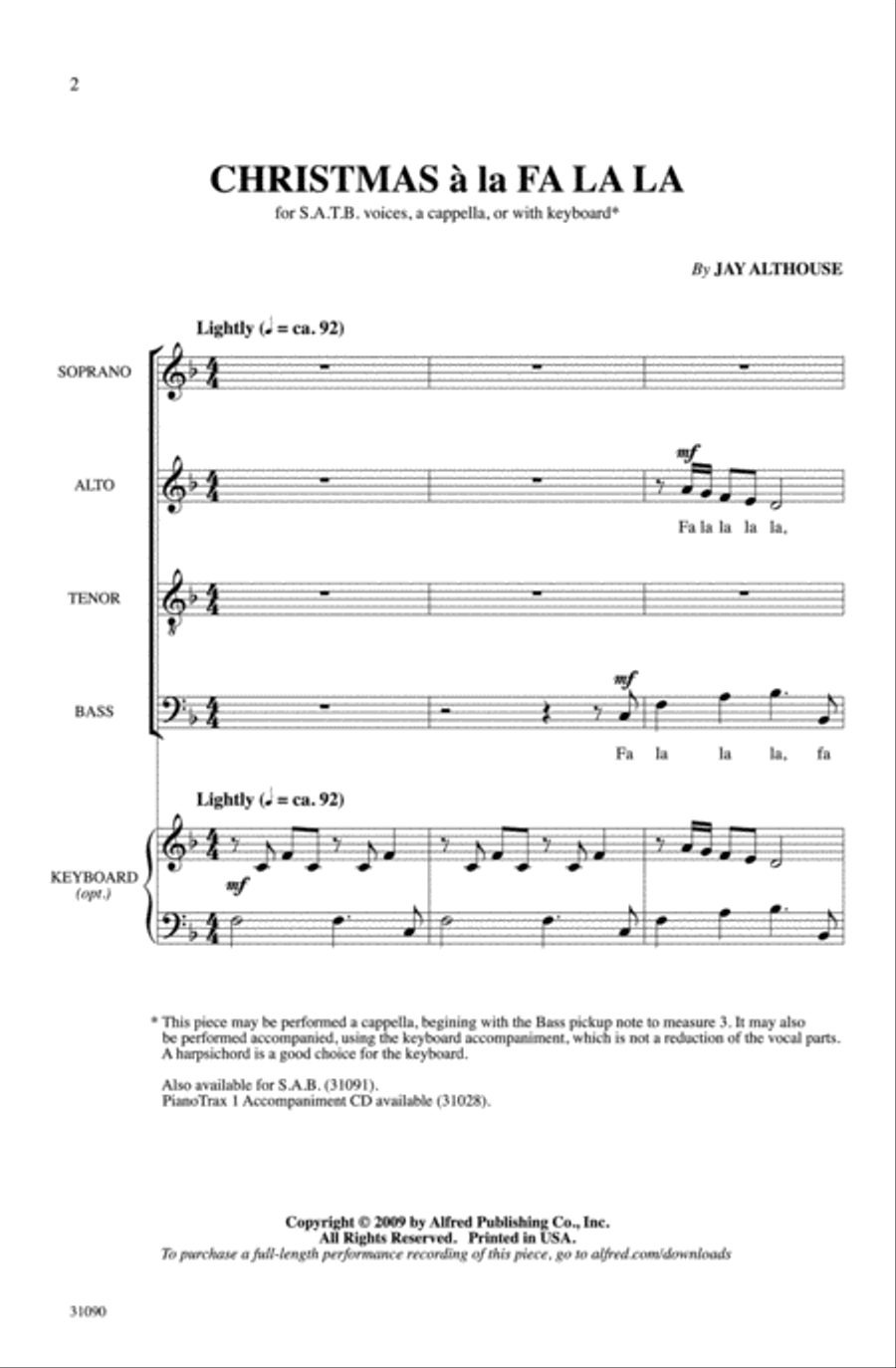 Christmas a la Fa La La 4-Part scores gallery preview page 2