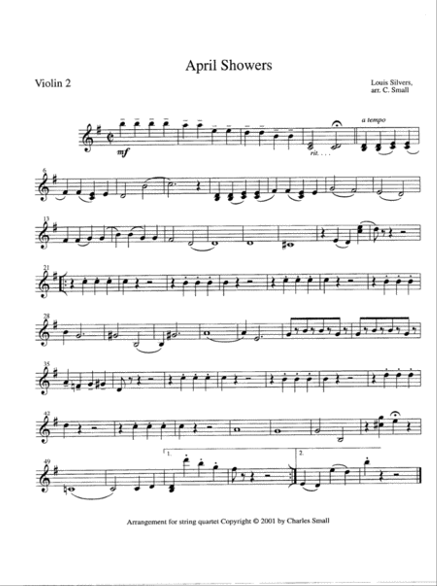 April Showers String Quartet scores gallery preview page 2