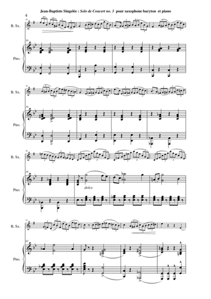 Jean-Baptiste Singelée Solo de Concert no. 3, Opus 83 for baritone saxophone and piano