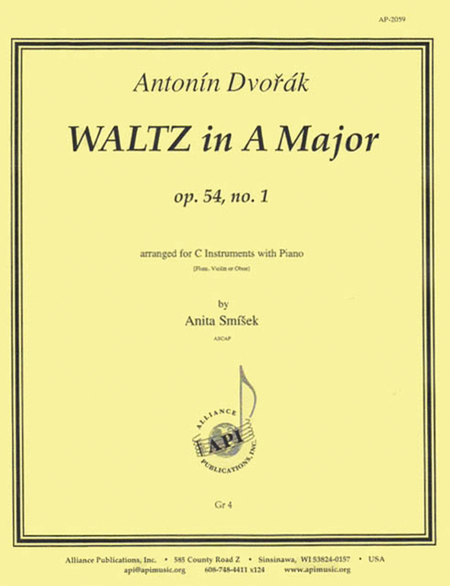 Waltz In A Major - C Instruments (fl, Violin Or Oboe) -pno