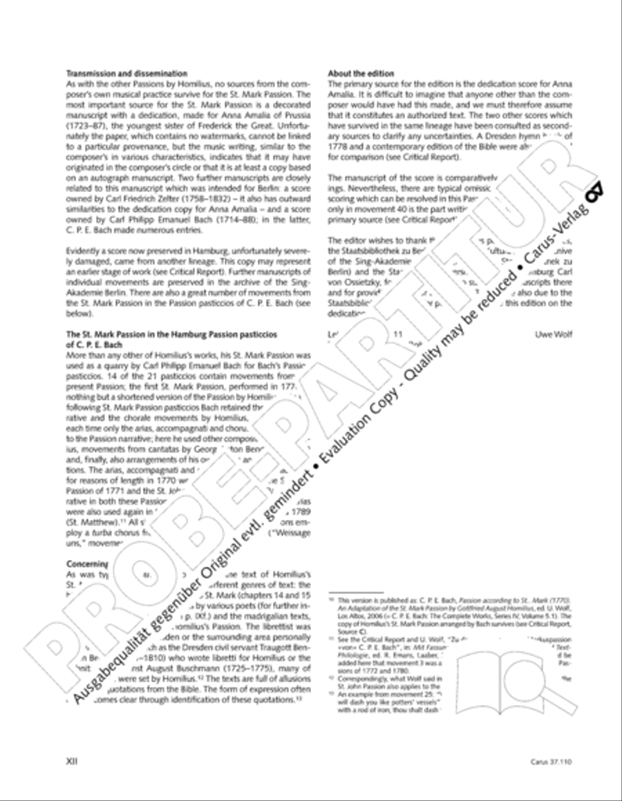 Markuspassion. Werkausgabe Reihe 1, Bd. 7 (Homilius) 4-Part scores gallery preview page 10