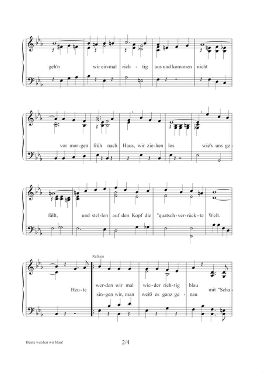 Heute werden wir blau Piano, Vocal, Guitar scores gallery preview page 4