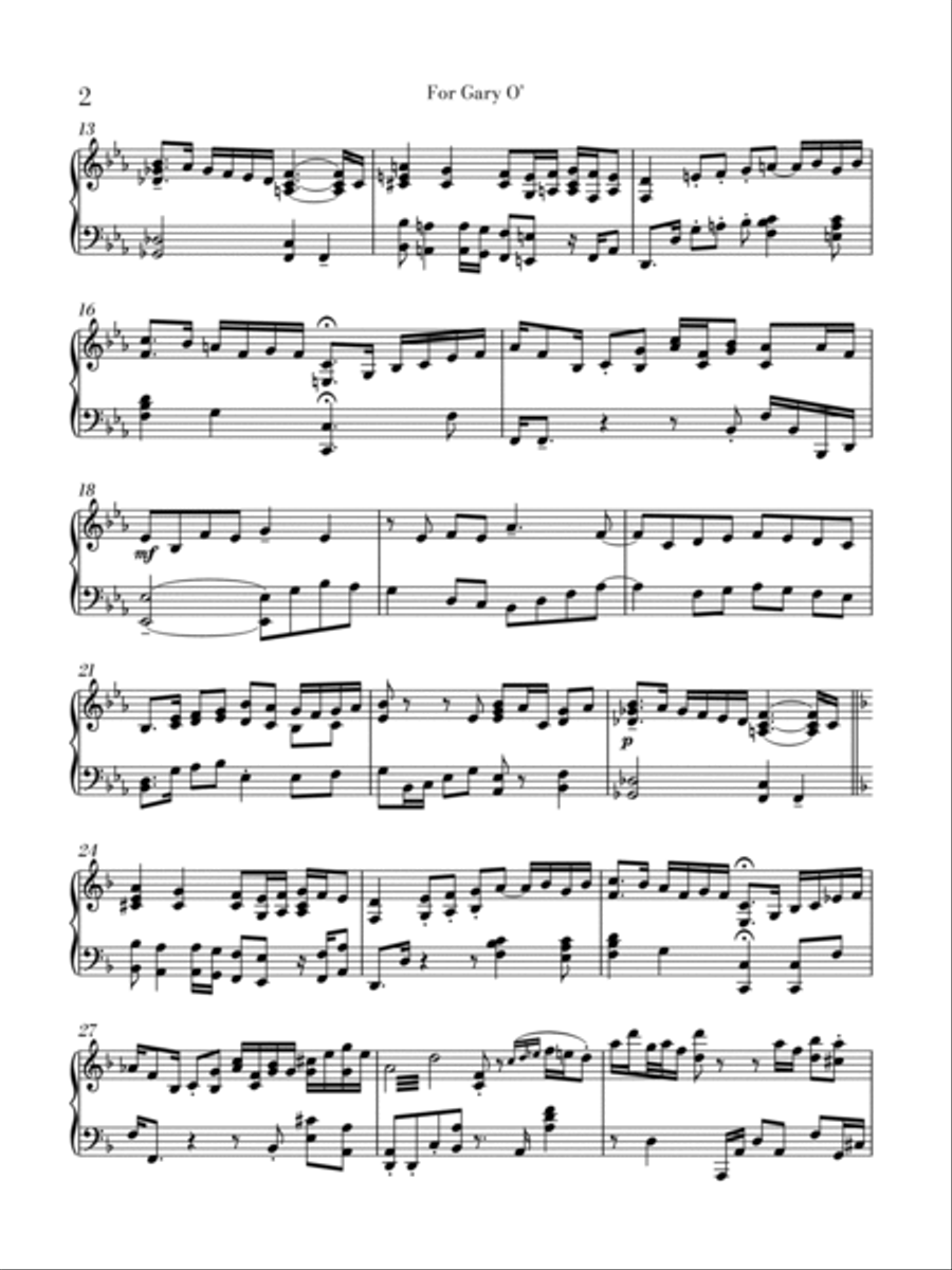 For Gary O’ For Gary O’ Piano Solo scores gallery preview page 2