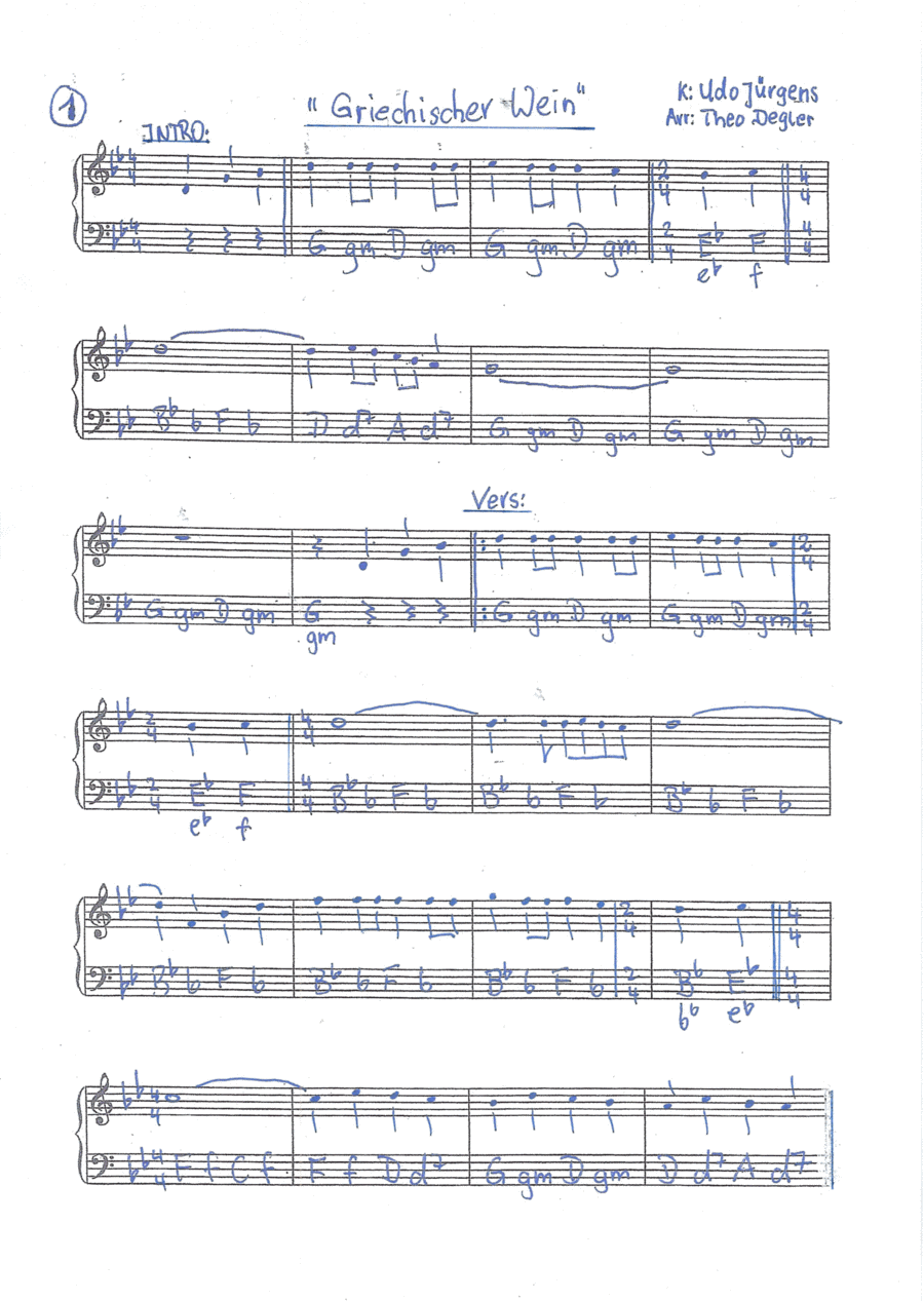 Griechischer Wein Accordion scores gallery preview page 1