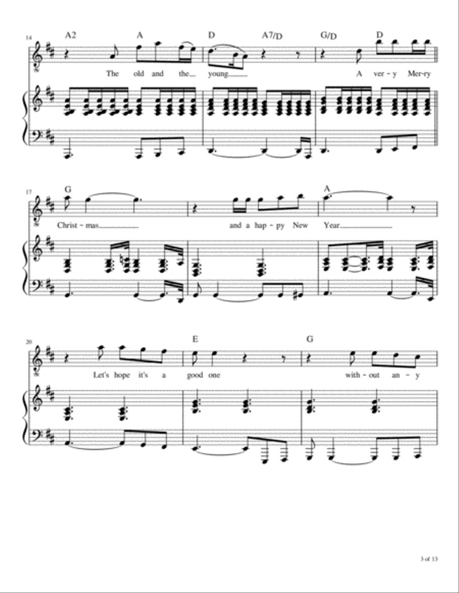 Happy Xmas (war Is Over) Voice scores gallery preview page 4