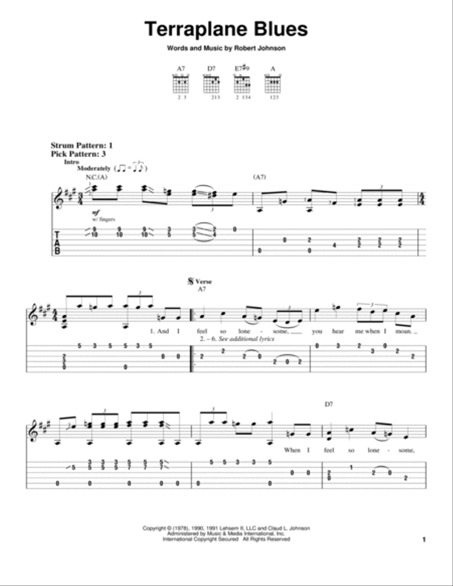 Terraplane Blues Electric Guitar scores gallery preview page 1