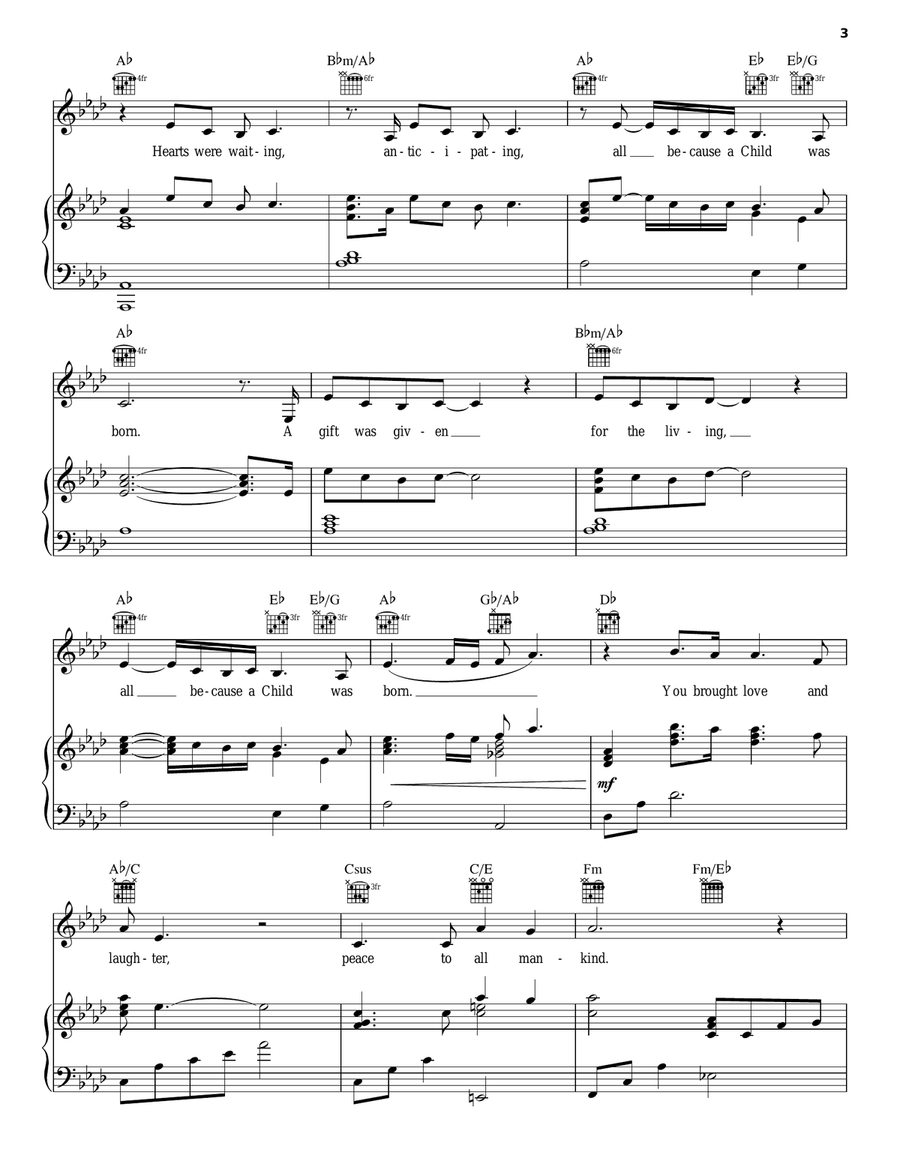 All Because A Child Was Born Acoustic Guitar scores gallery preview page 3