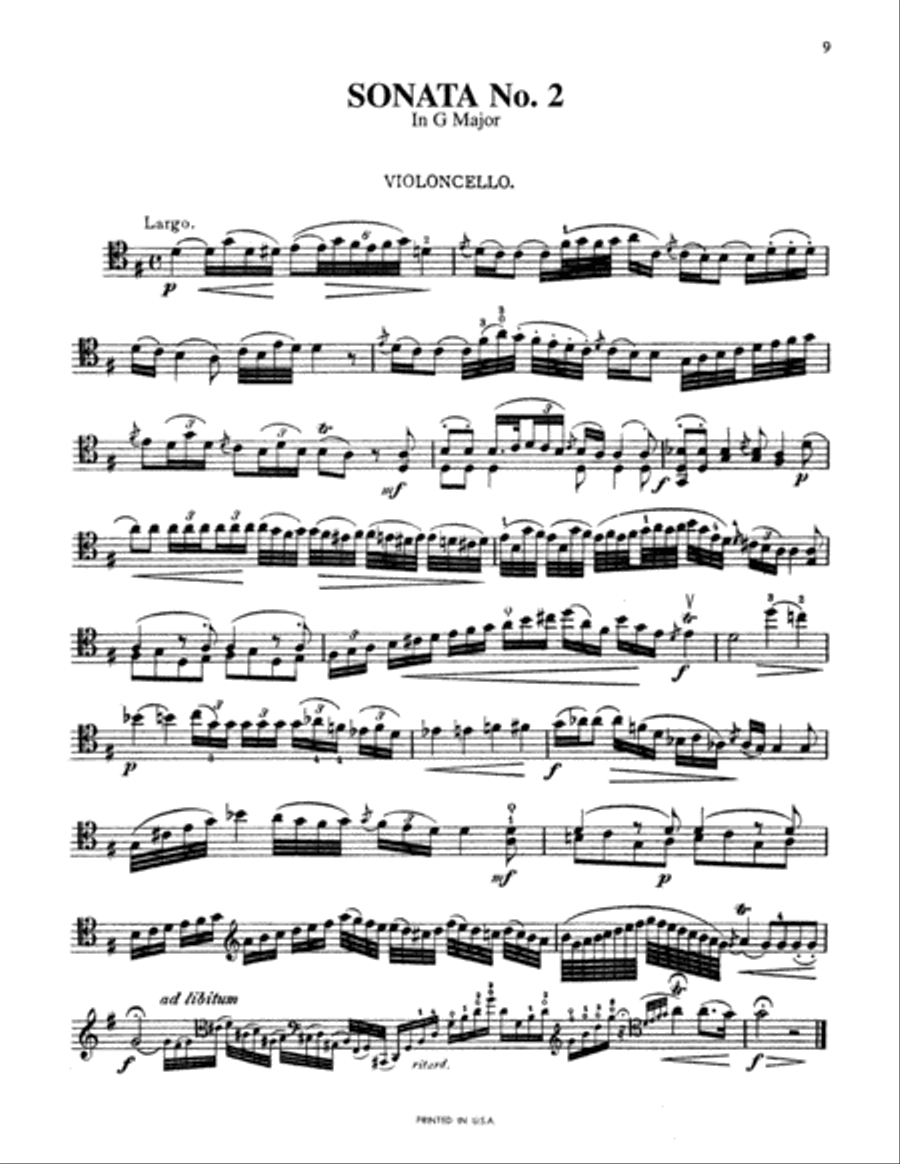 Boccherini: Three Sonatas for Cello and Piano Piano Accompaniment scores gallery preview page 1