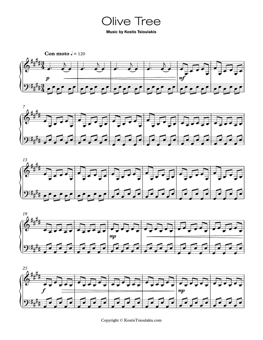 Olive Tree Olive Tree Piano Method scores gallery preview page 1