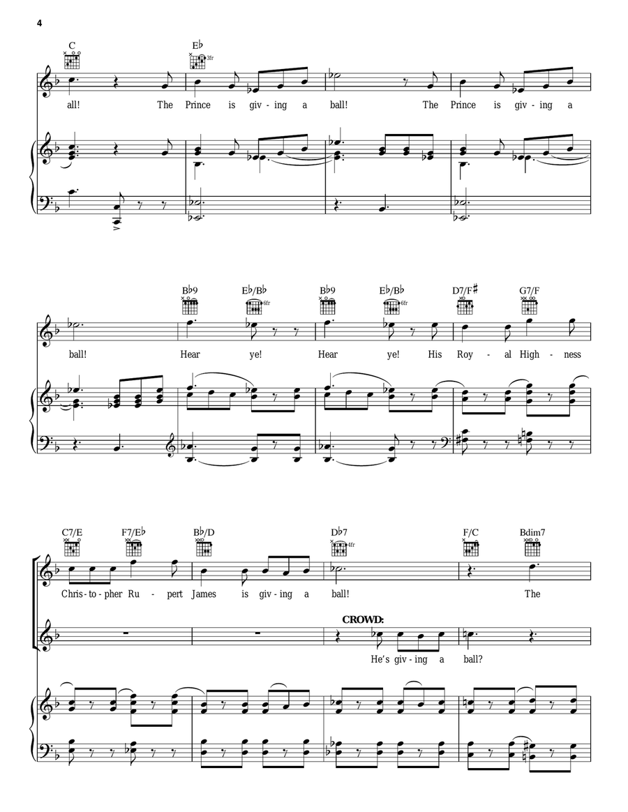 The Prince Is Giving A Ball (from Cinderella) Piano, Vocal, Guitar scores gallery preview page 4