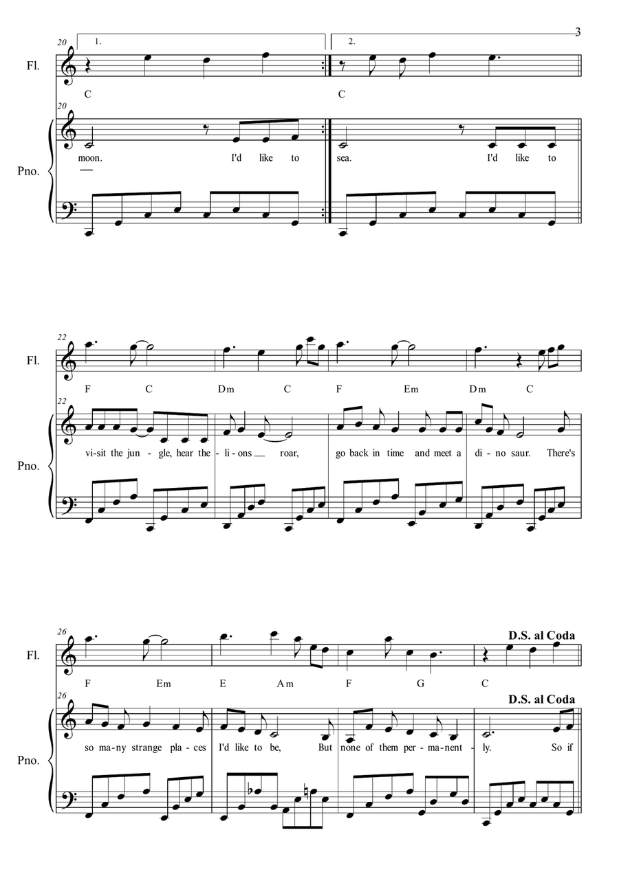 I Don't Want To Live On The Moon Small Ensemble scores gallery preview page 3