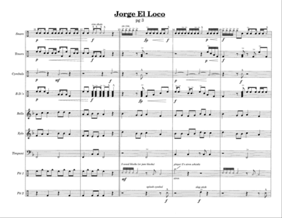Jorge El Loco w/Tutor Tracks Percussion Ensemble scores gallery preview page 5