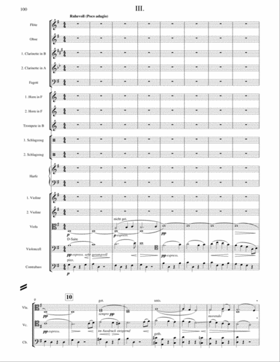 Mahler (arr. Lee): Symphony No. 4 in G Major 3rd movement, Full Score Chamber Orchestra scores gallery preview page 2