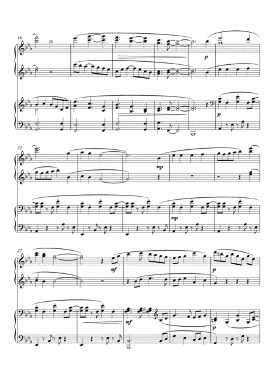 O Little Town of Bethlehem, fun Christmas Carol Variations for piano duet by Simon Peberdy 1 Piano, 4-Hands scores gallery preview page 2