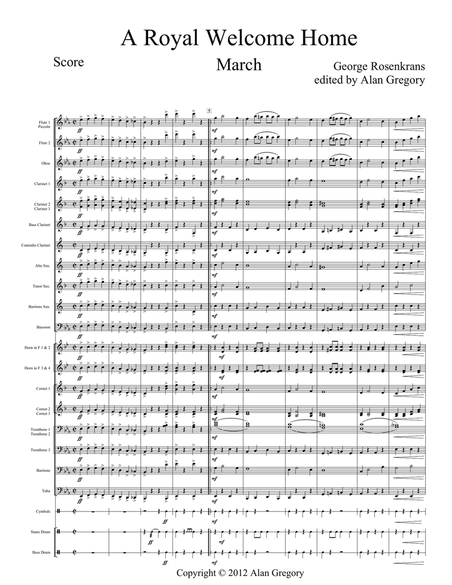 A Royal Welcome Home Concert Band scores gallery preview page 1