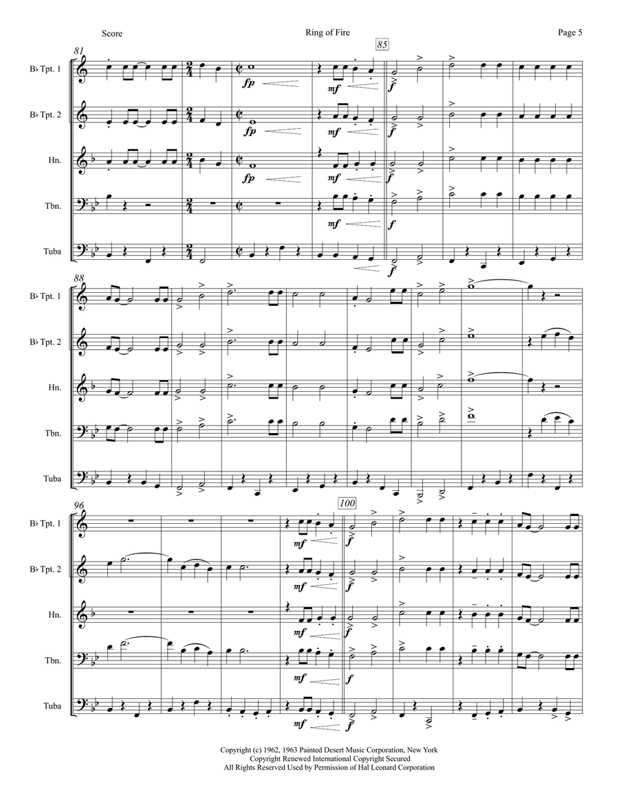 Ring Of Fire Brass Ensemble scores gallery preview page 6