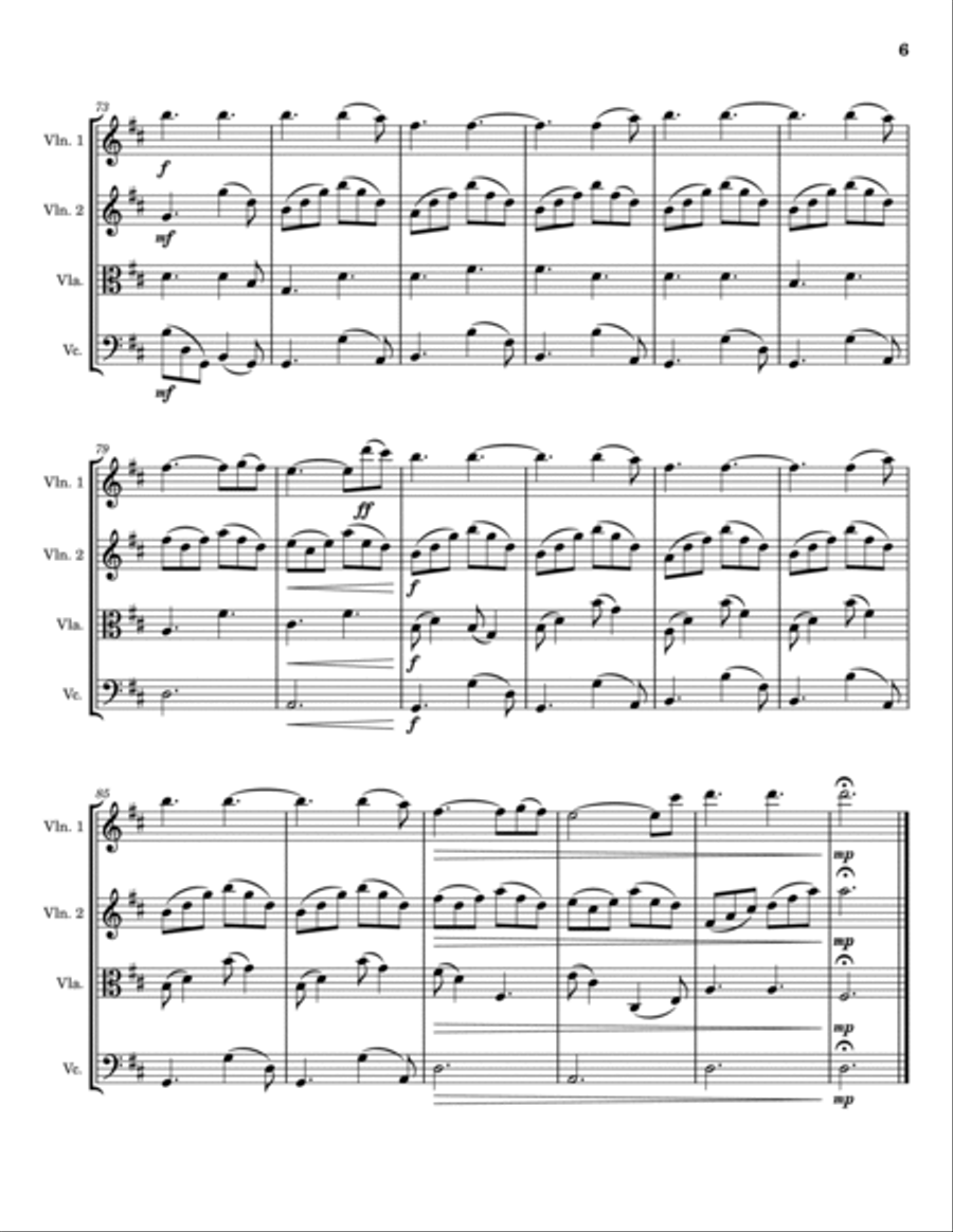 Hallelujah String Quartet scores gallery preview page 6
