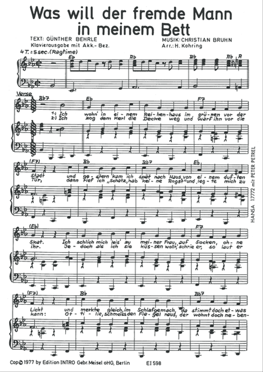 Was will der fremde Mann in meinem Bett Piano, Vocal scores gallery preview page 3