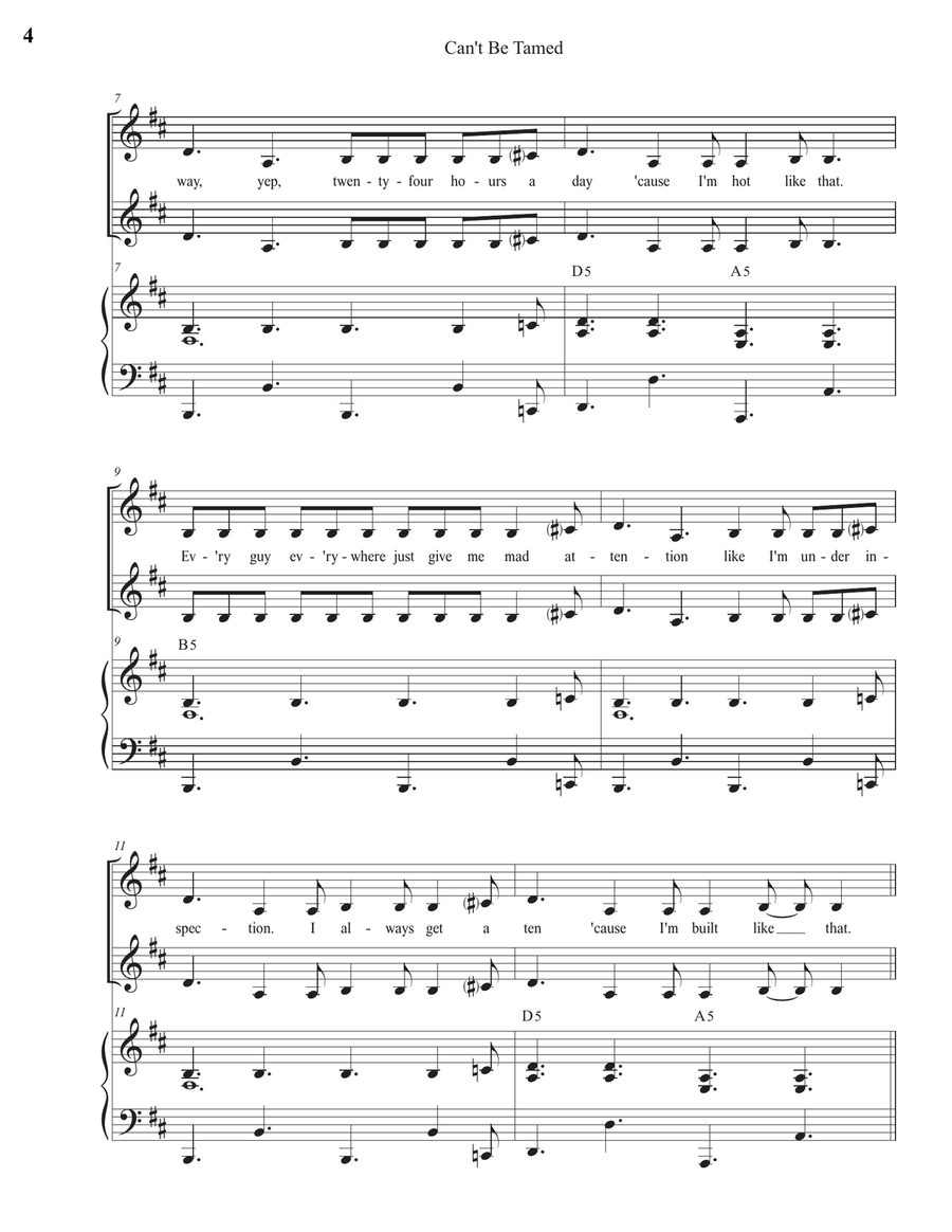 Can't Be Tamed SSA scores gallery preview page 4