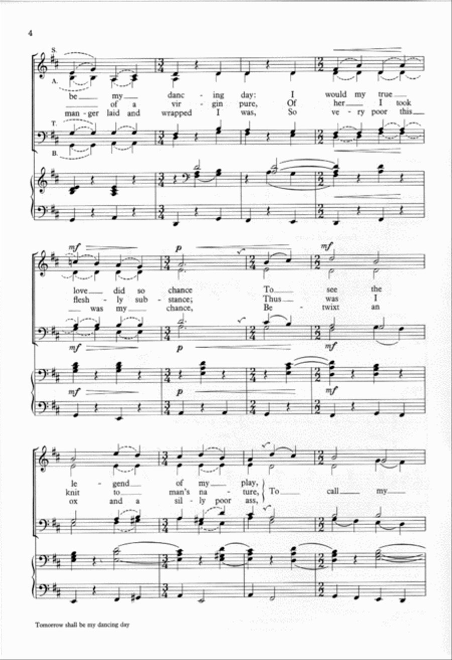 Tomorrow shall be my dancing day 4-Part scores gallery preview page 2