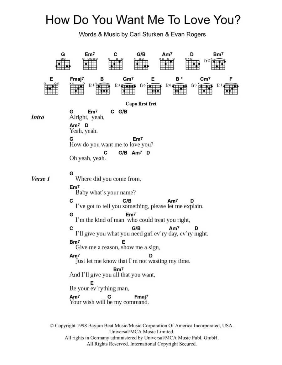 How Do You Want Me To Love You? Acoustic Guitar scores gallery preview page 1